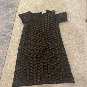 Ann Taylor Loft patterned dress black and brown